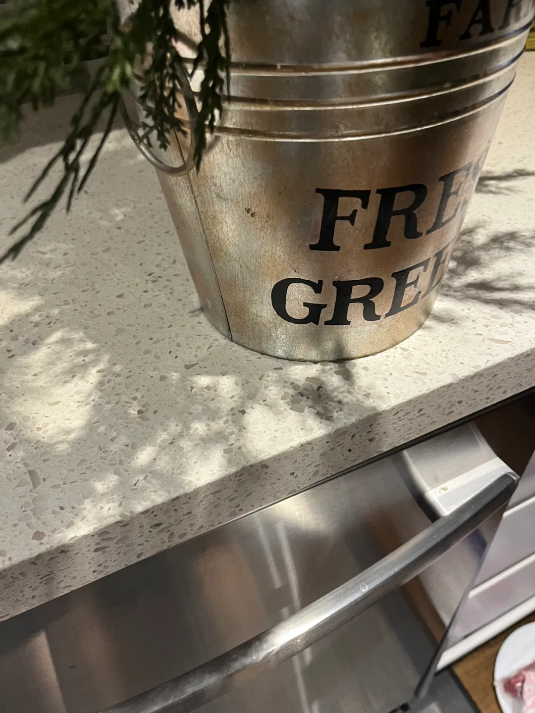Farm Fresh Greens Faux Cedar Tree in Metal Bucket image indicator(3)