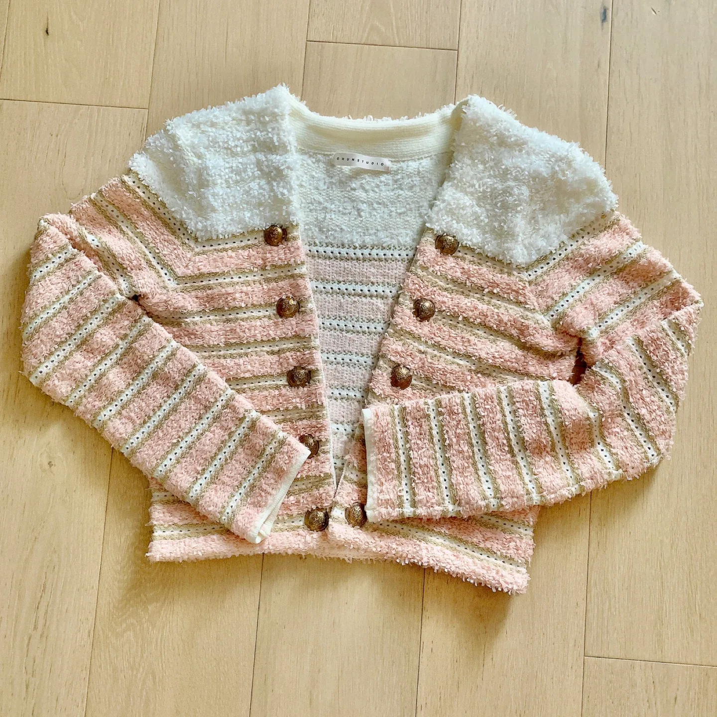 New Pink & Gold Tweed Jacket thumbnail