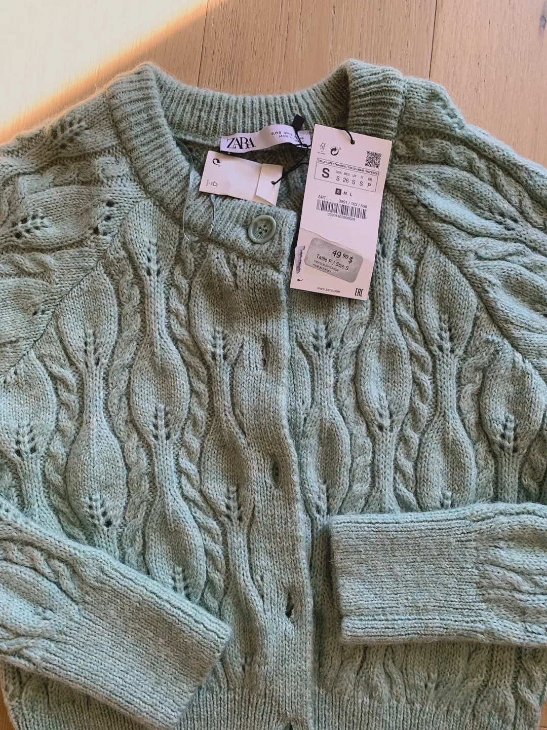 New Zara Knit Cardigan - Size Small image indicator(6)