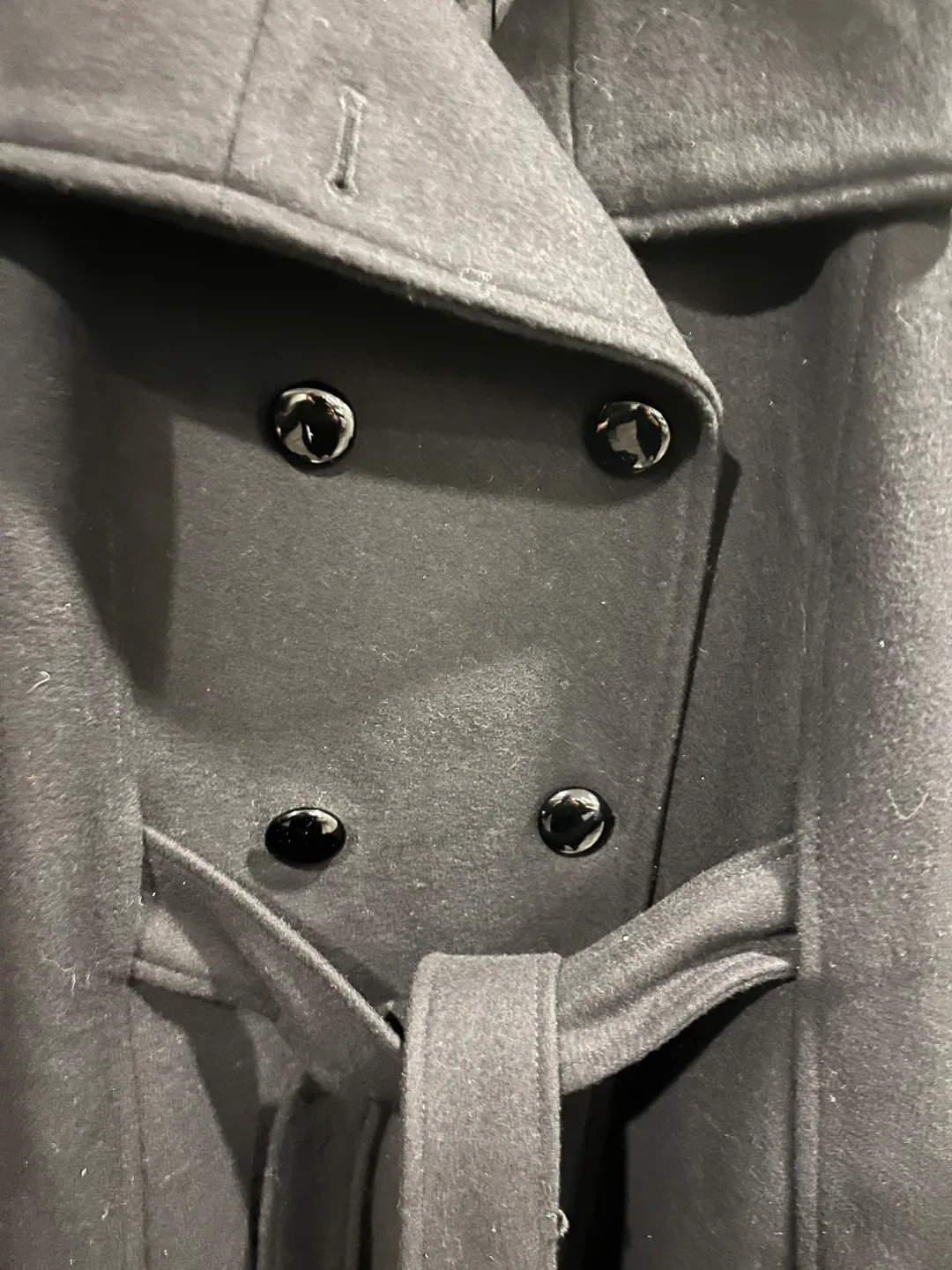 Black Rivet XL Black Wool Blend Coat image indicator(4)