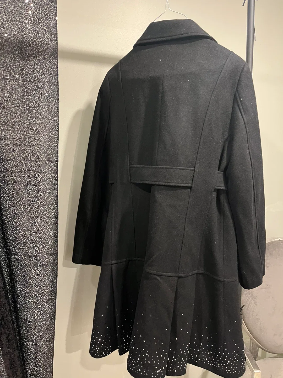 Black Rivet XL Black Wool Blend Coat image indicator(5)