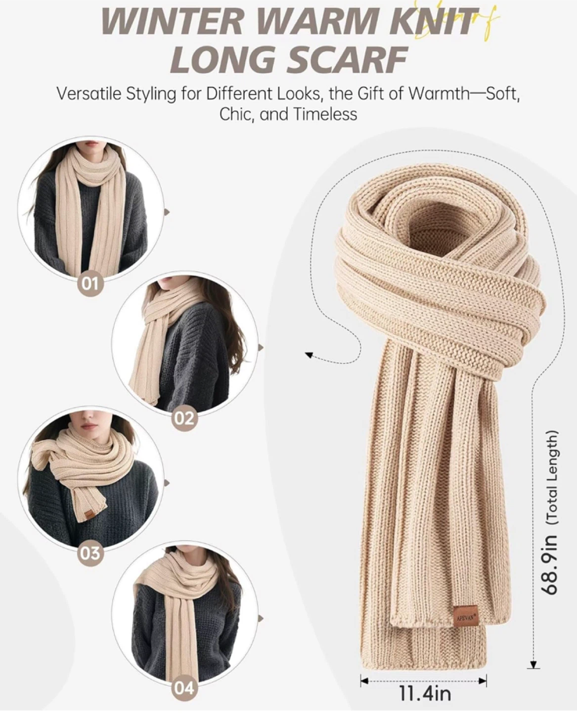 Winter Knit Set - Beanie, Scarf, Gloves, Earmuffs - photo 5