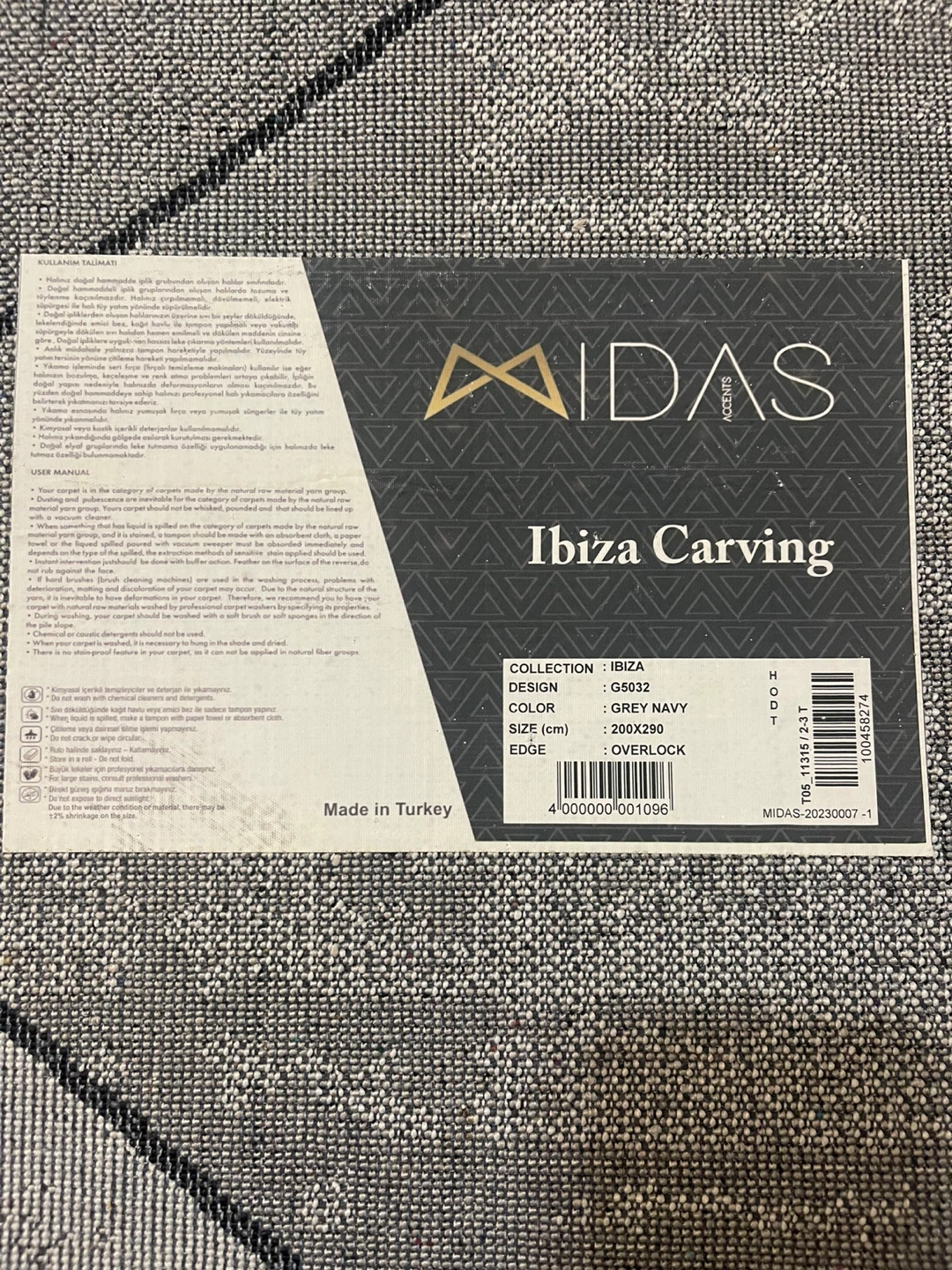IDAS Ibiza Carving Grey Navy Rug (200x290cm) - photo 2