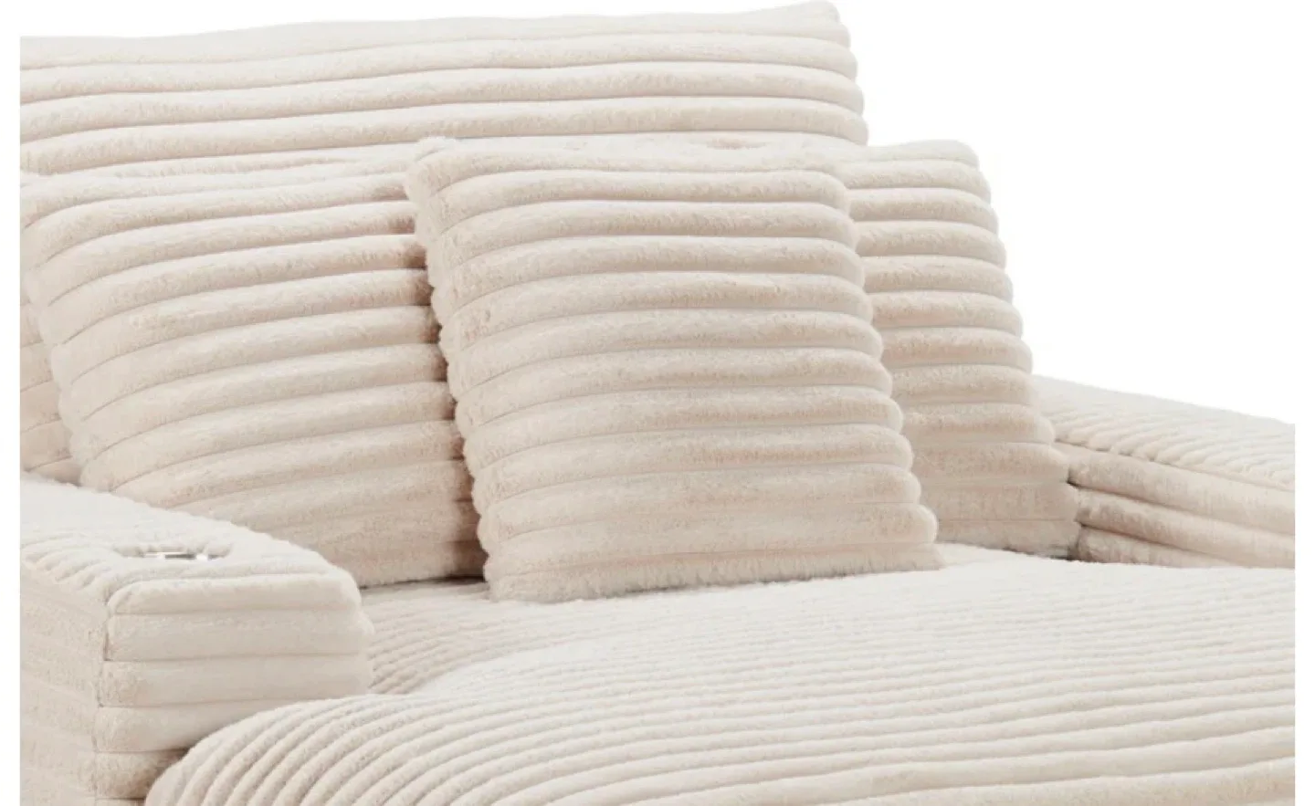 Alto 58" Ultra Plush Faux Fur Chaise Lounge - Taupe image indicator(4)