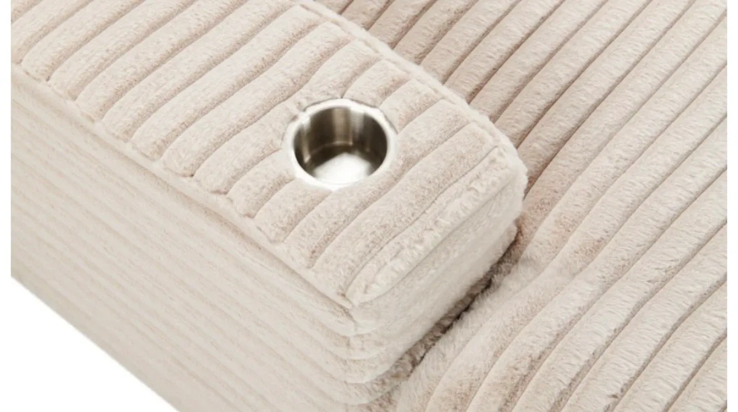 Alto 58" Ultra Plush Faux Fur Chaise Lounge - Taupe image indicator(3)