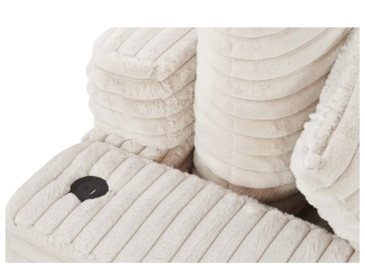 Alto 58" Ultra Plush Faux Fur Chaise Lounge - Taupe image indicator(2)