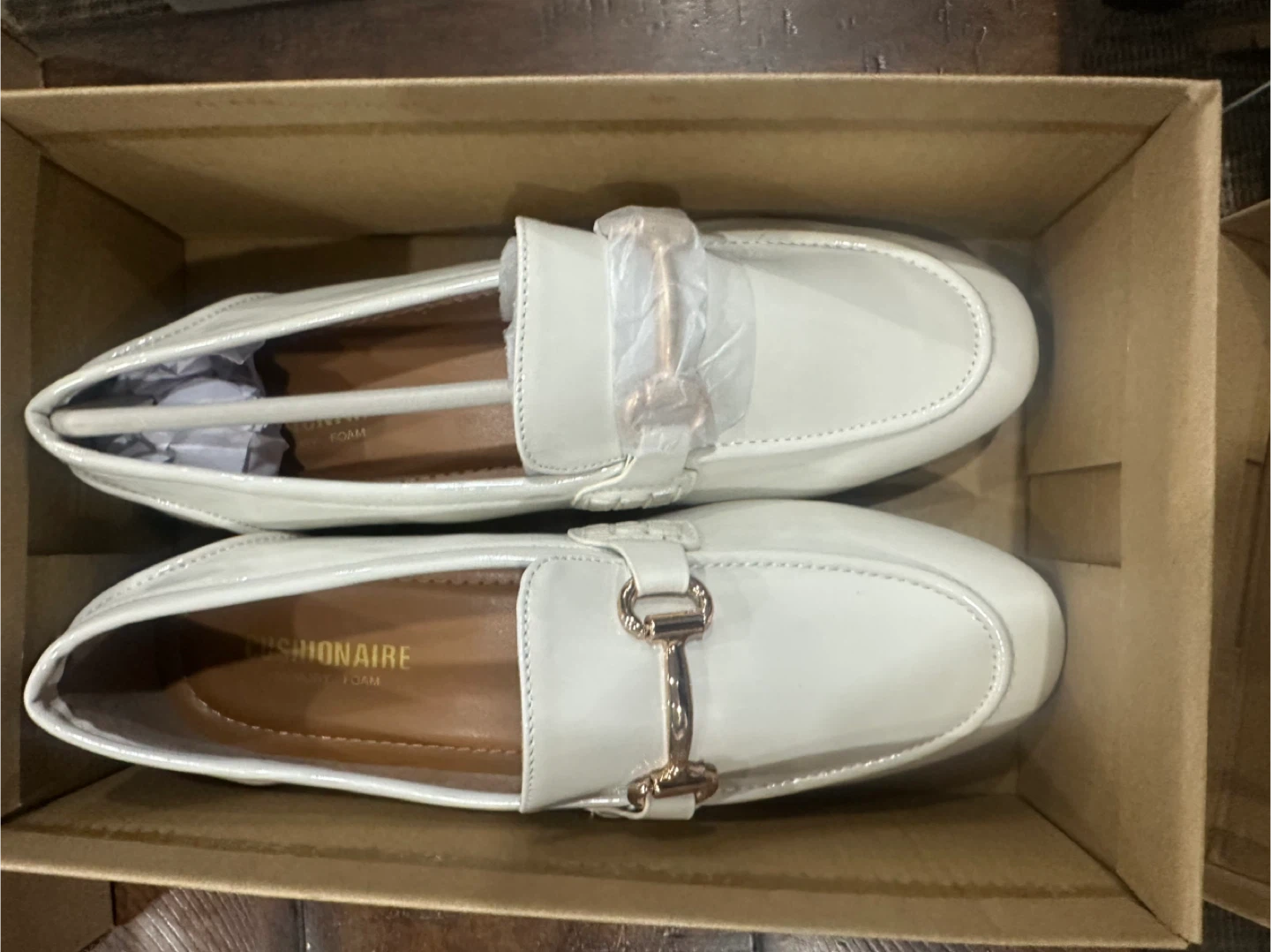 Cushionaire Women's York Slip on Loafer - Bone Patent