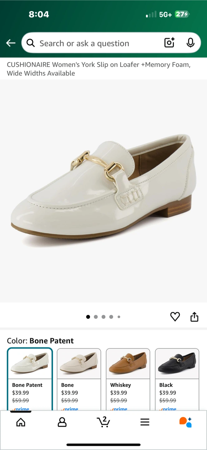 Cushionaire Women's York Slip on Loafer - Bone Patent - photo 3