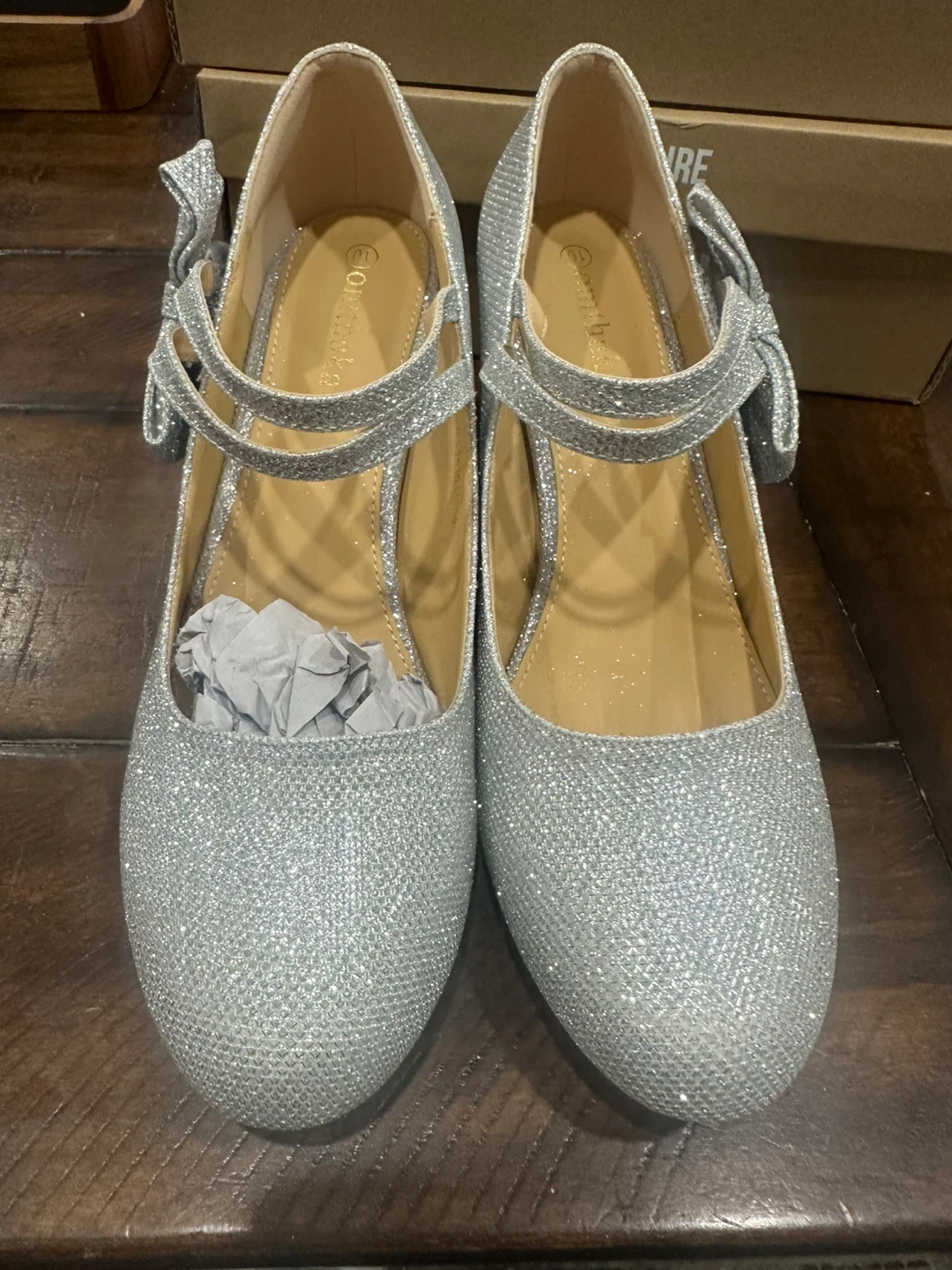 Omthaka Women's Silver Glitter Heels - Size 10 - photo 2