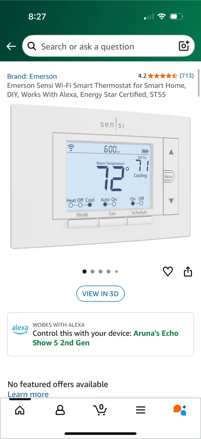 New Emerson Sensi Wi-Fi Smart Thermostat image indicator(3)