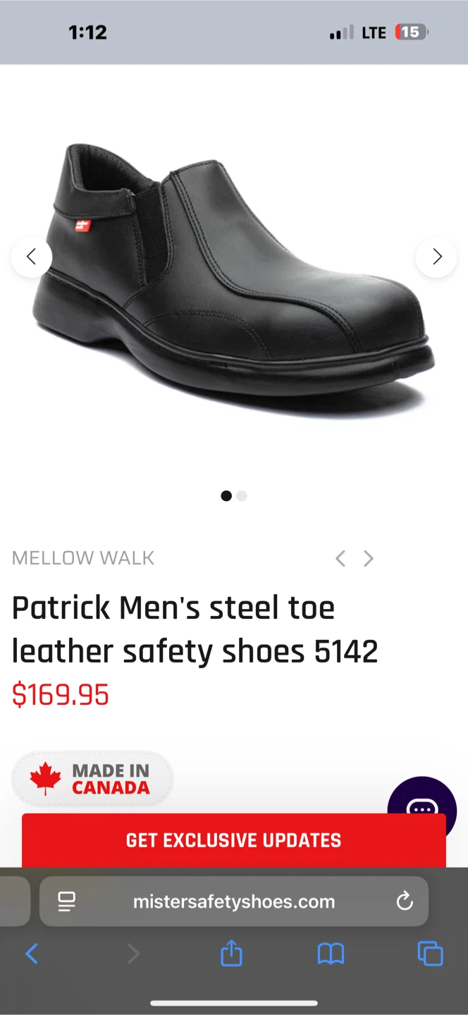 Mellow Walk Patrick Steel Toe Leather Safety Shoes - NEW