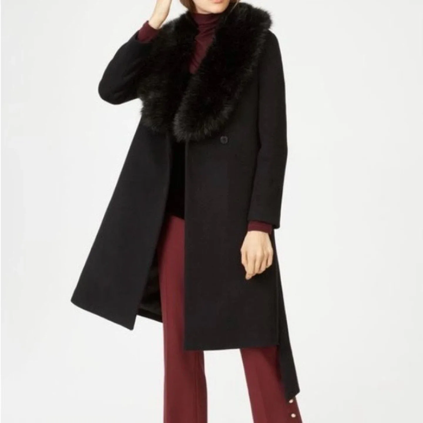 Club Monaco Wool Coat (XS) with Faux-fur Collar image indicator(6)