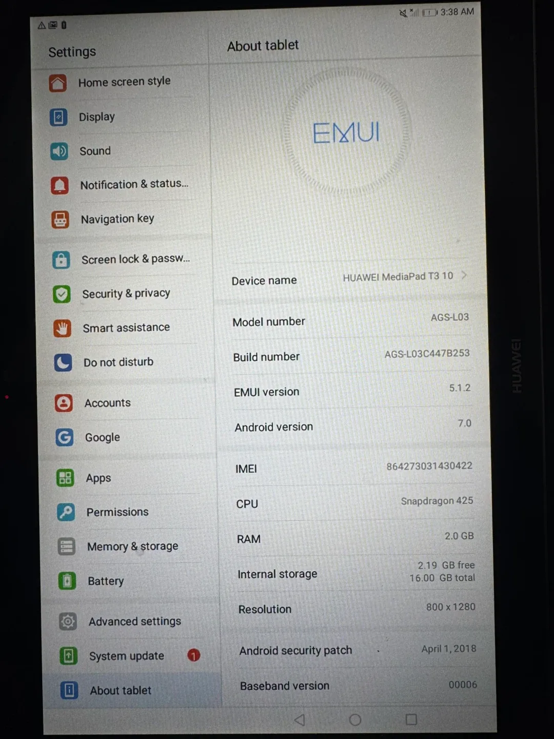 Huawei MediaPad T3 10 Tablet - Great Condition! image indicator(5)