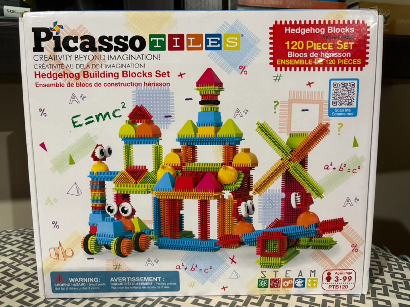 Picasso Tiles Hedgehog Building Blocks Set - 120 Piece