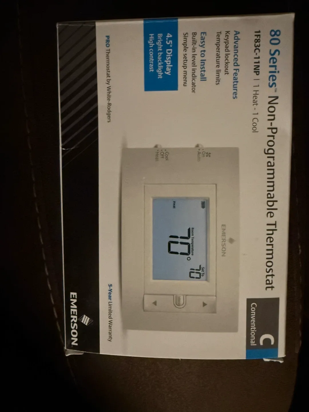 Emerson 1F83C-11NP Non-Programmable Thermostat image indicator(2)