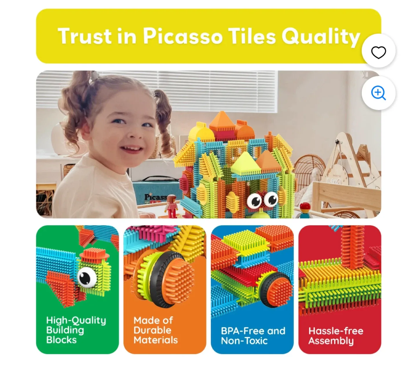 Picasso Tiles Hedgehog Building Blocks Set - 120 Piece image indicator(4)