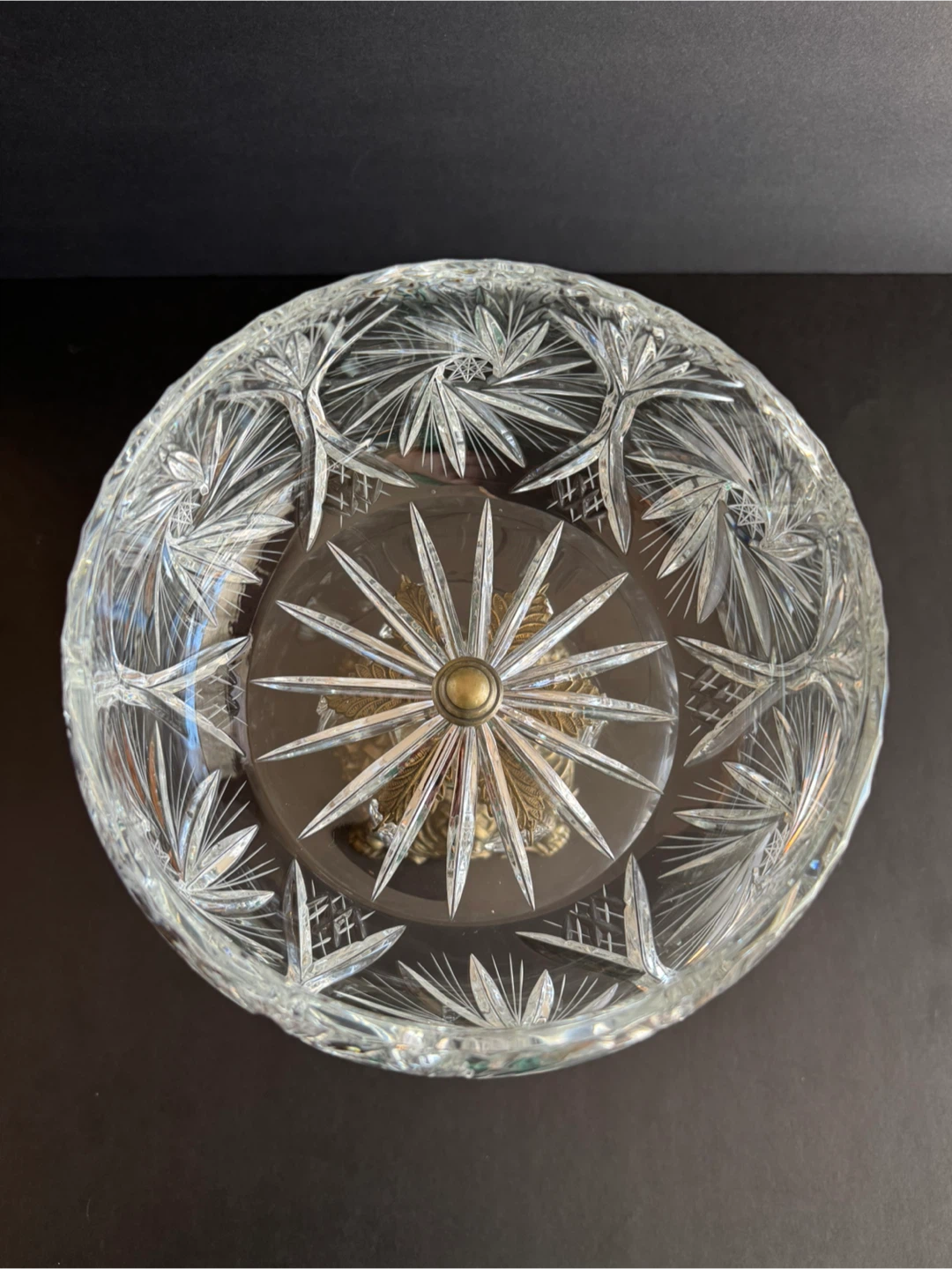 Crystal Bowl with Brass Base - photo 2