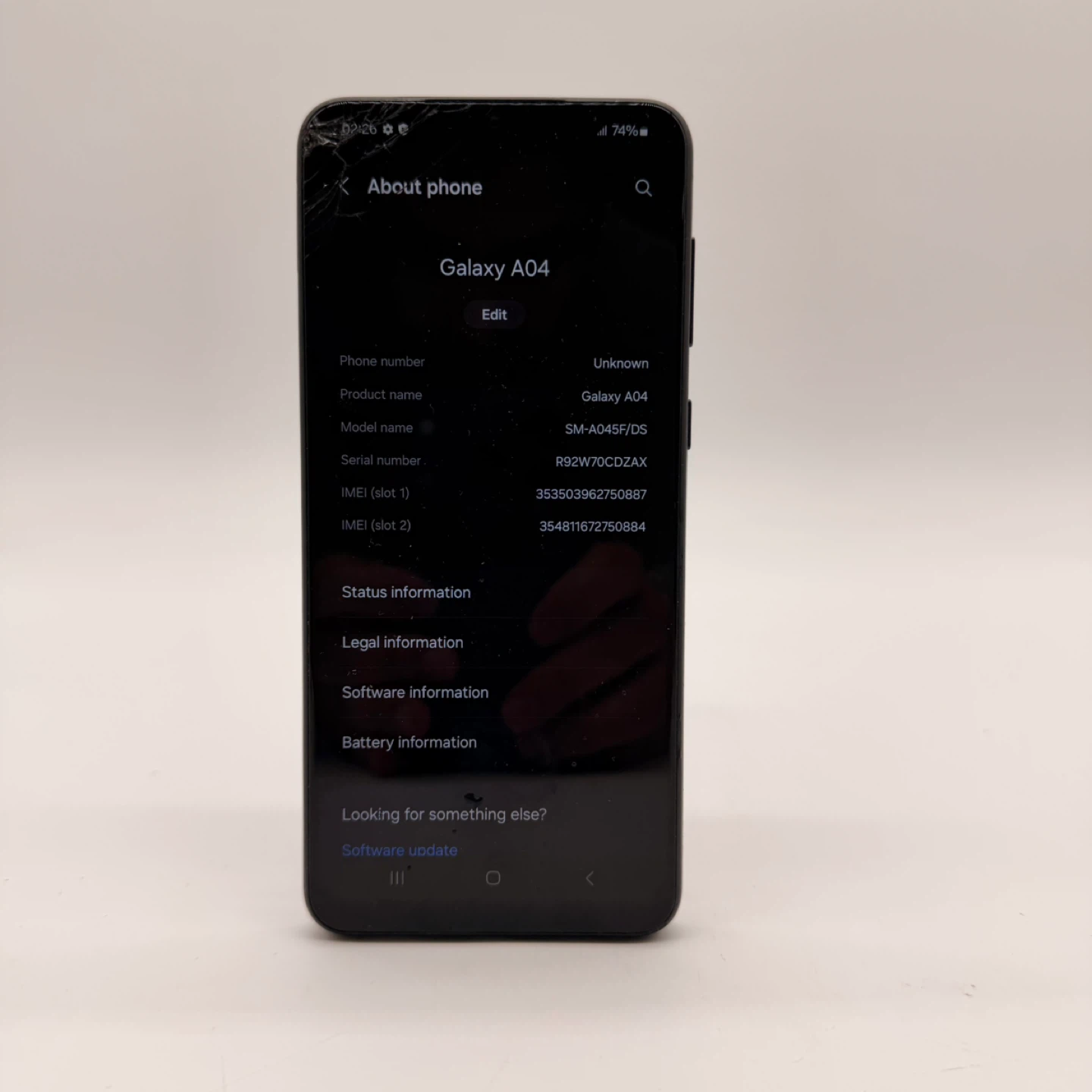 Samsung Galaxy A04 - Cracked Screen - photo 2
