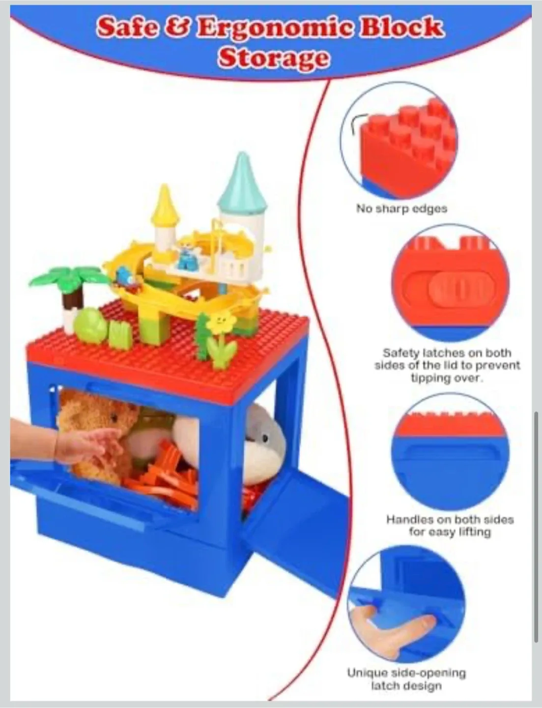 Collapsible Storage Box with Building Baseplate Lid image indicator(7)