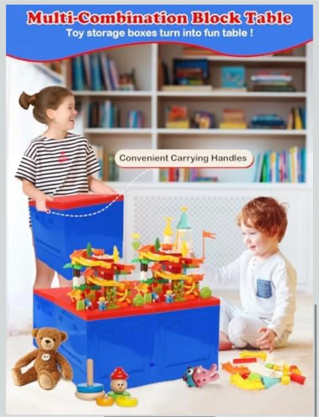 Collapsible Storage Box with Building Baseplate Lid image indicator(9)