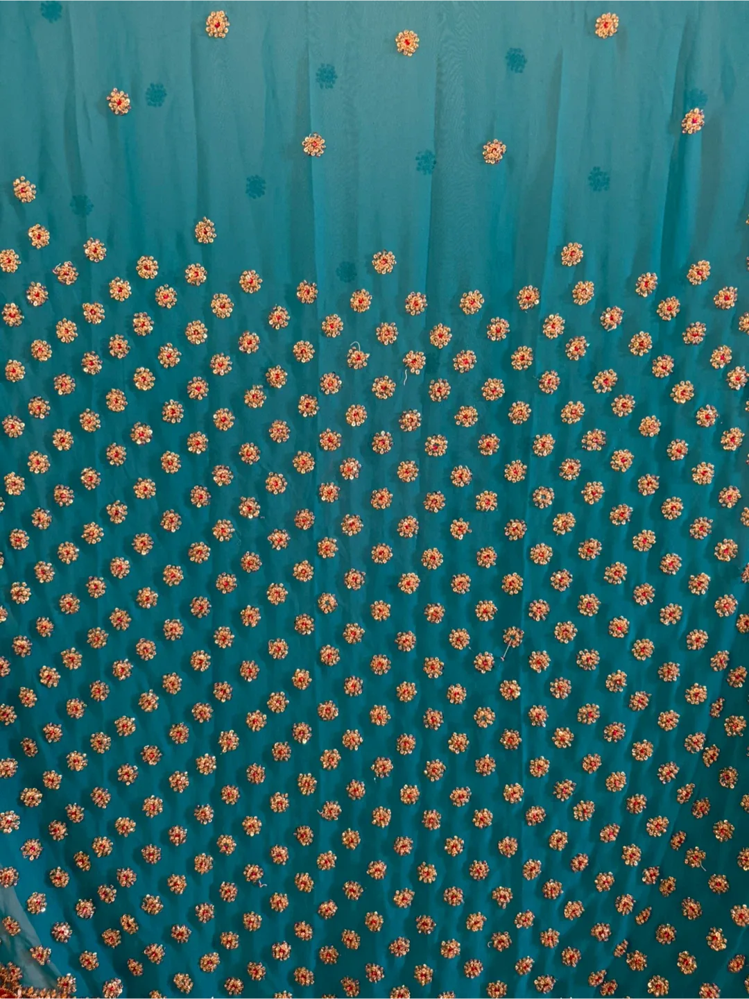 Teal Blue Embellished Saree image indicator(2)