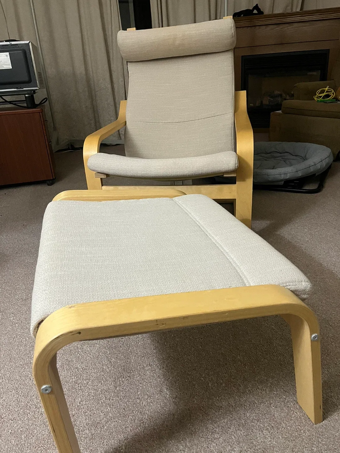IKEA Poang Arm Chair with Footstool image indicator(3)