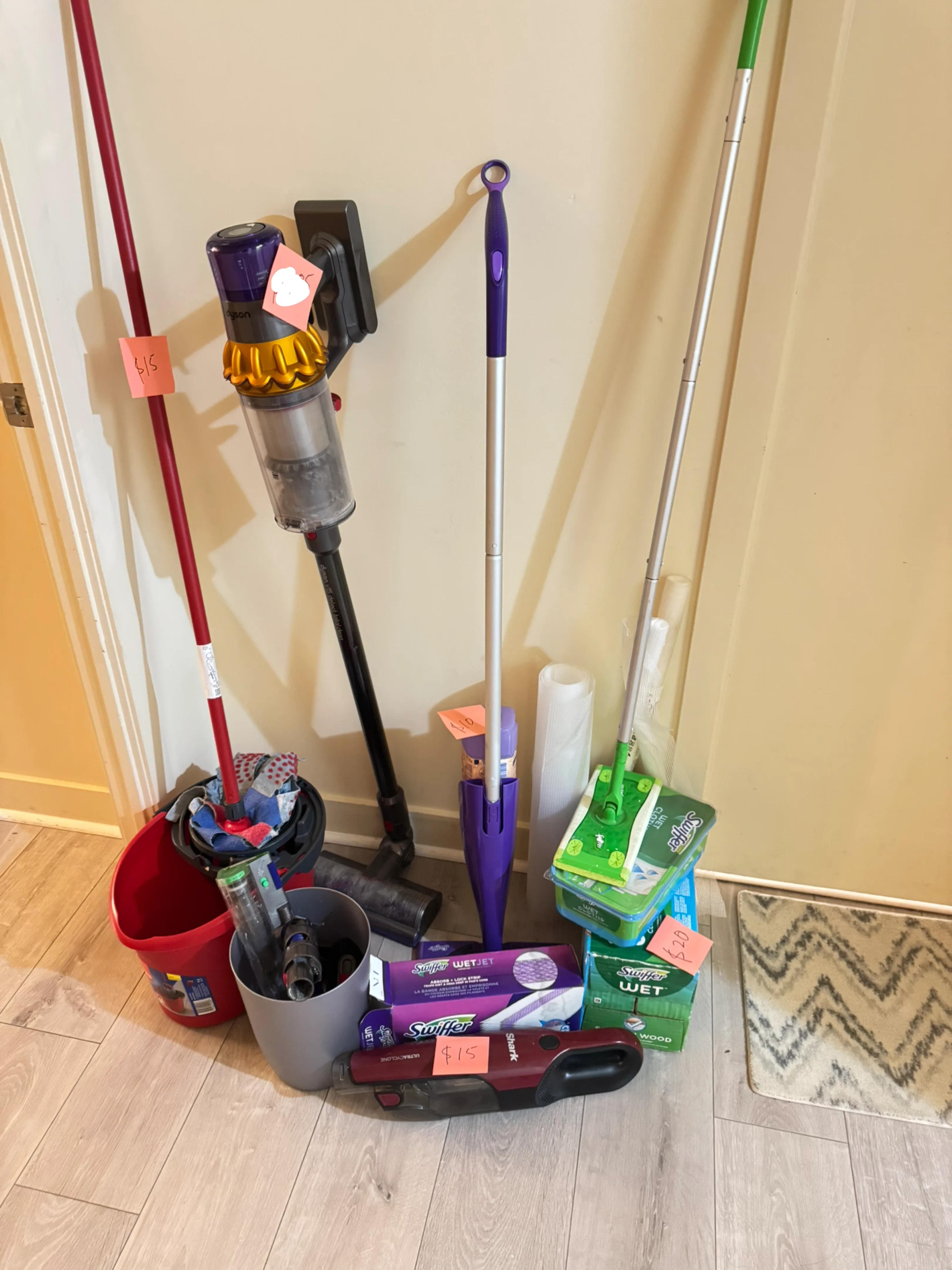 Dyson Vacuum, Swiffer WetJet, Shark Vacuum Bundle