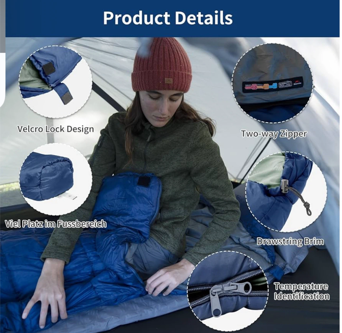 Naturehike MJ300 Sleeping Bag - Blue - photo 3