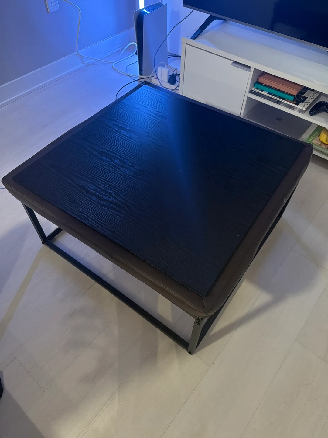 Brown Ottoman with Black Metal Frame - photo 4