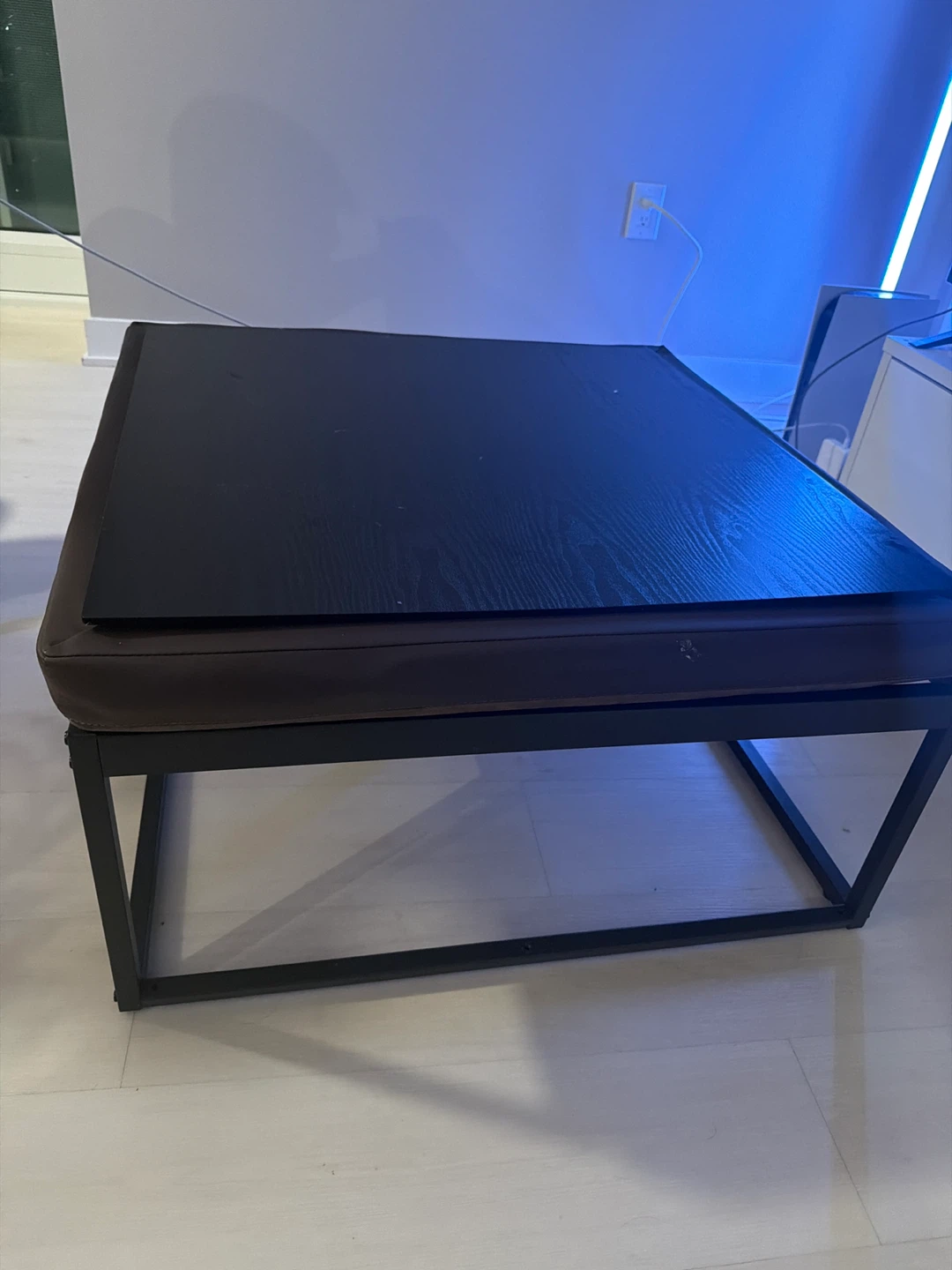 Brown Ottoman with Black Metal Frame - photo 5