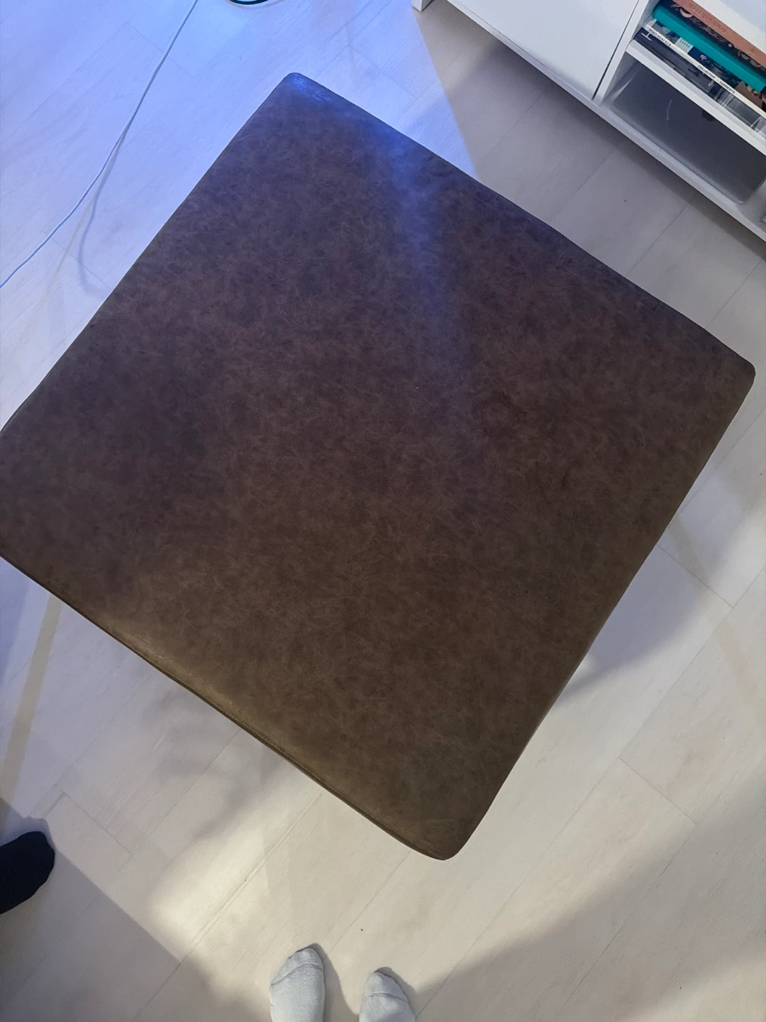 Brown Ottoman with Black Metal Frame - photo 3
