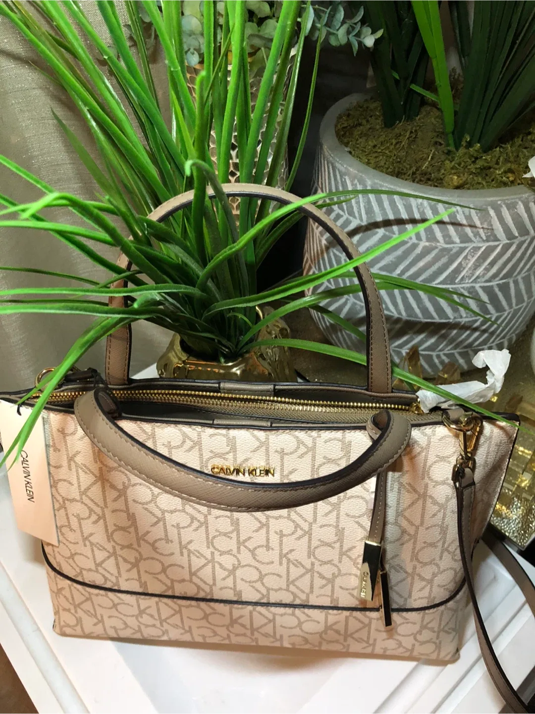 Calvin Klein Satchel Bag - Neutral Pattern image indicator(4)