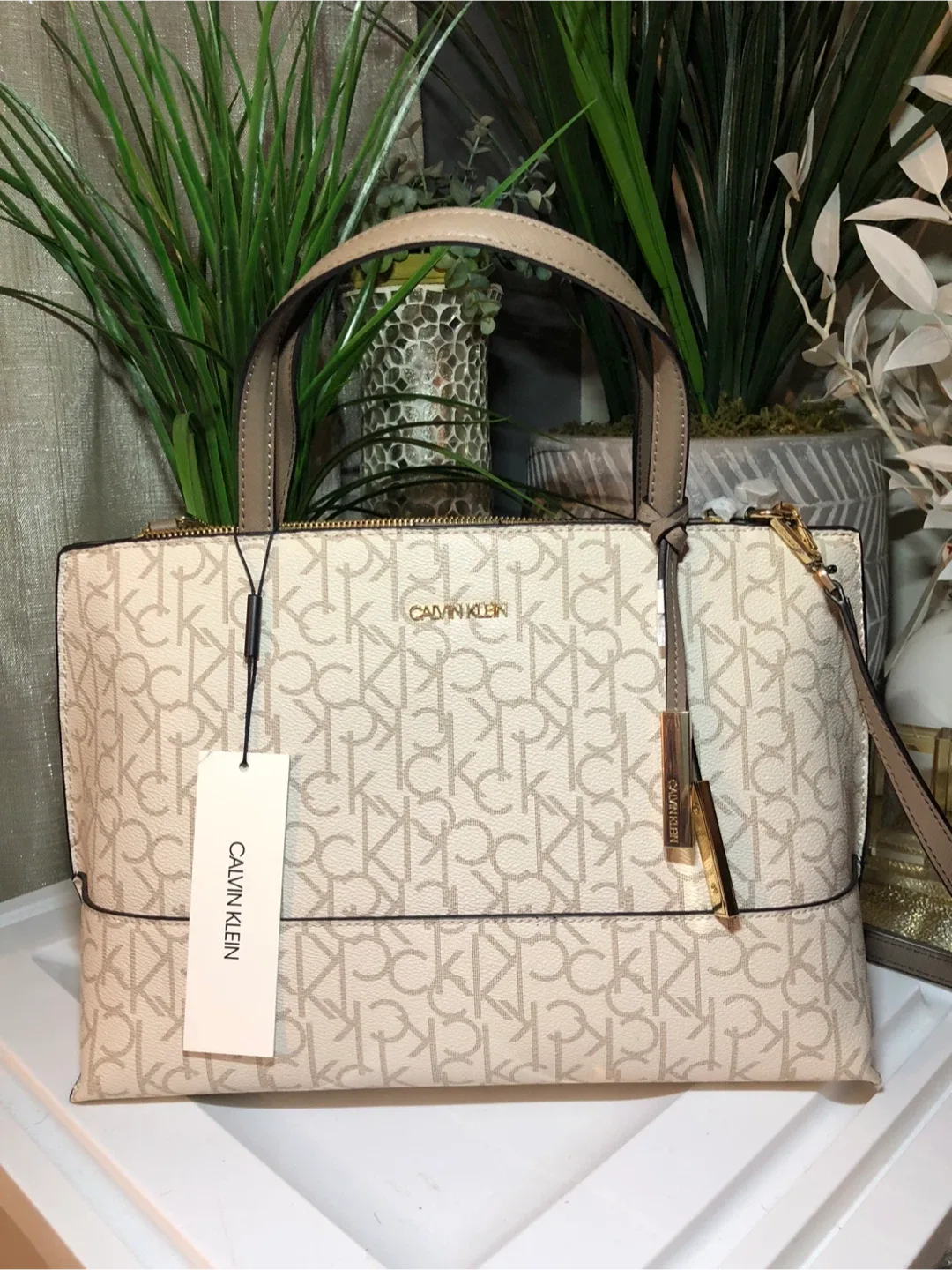 Calvin Klein Satchel Bag - Neutral Pattern image indicator(5)