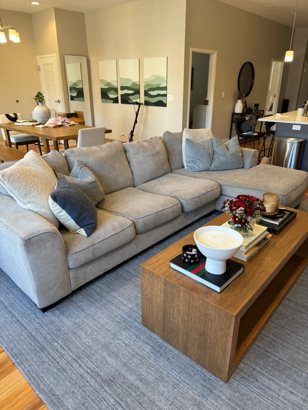 Large Sectional Sofa - Light Gray