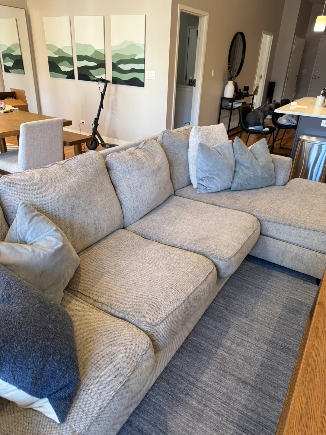 Large Sectional Sofa - Light Gray - photo 2