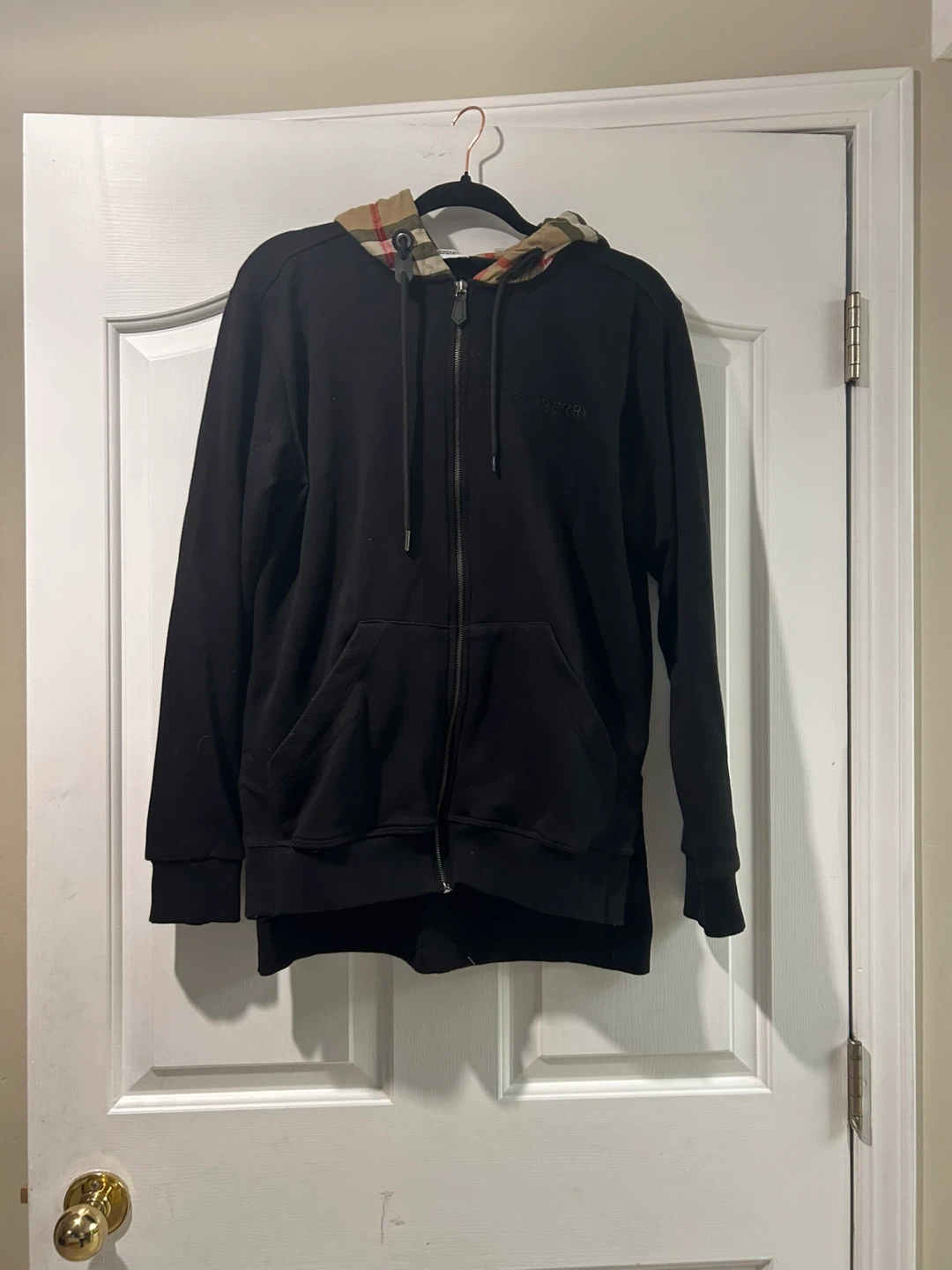 Burberry check-pattern zip-up hoodie