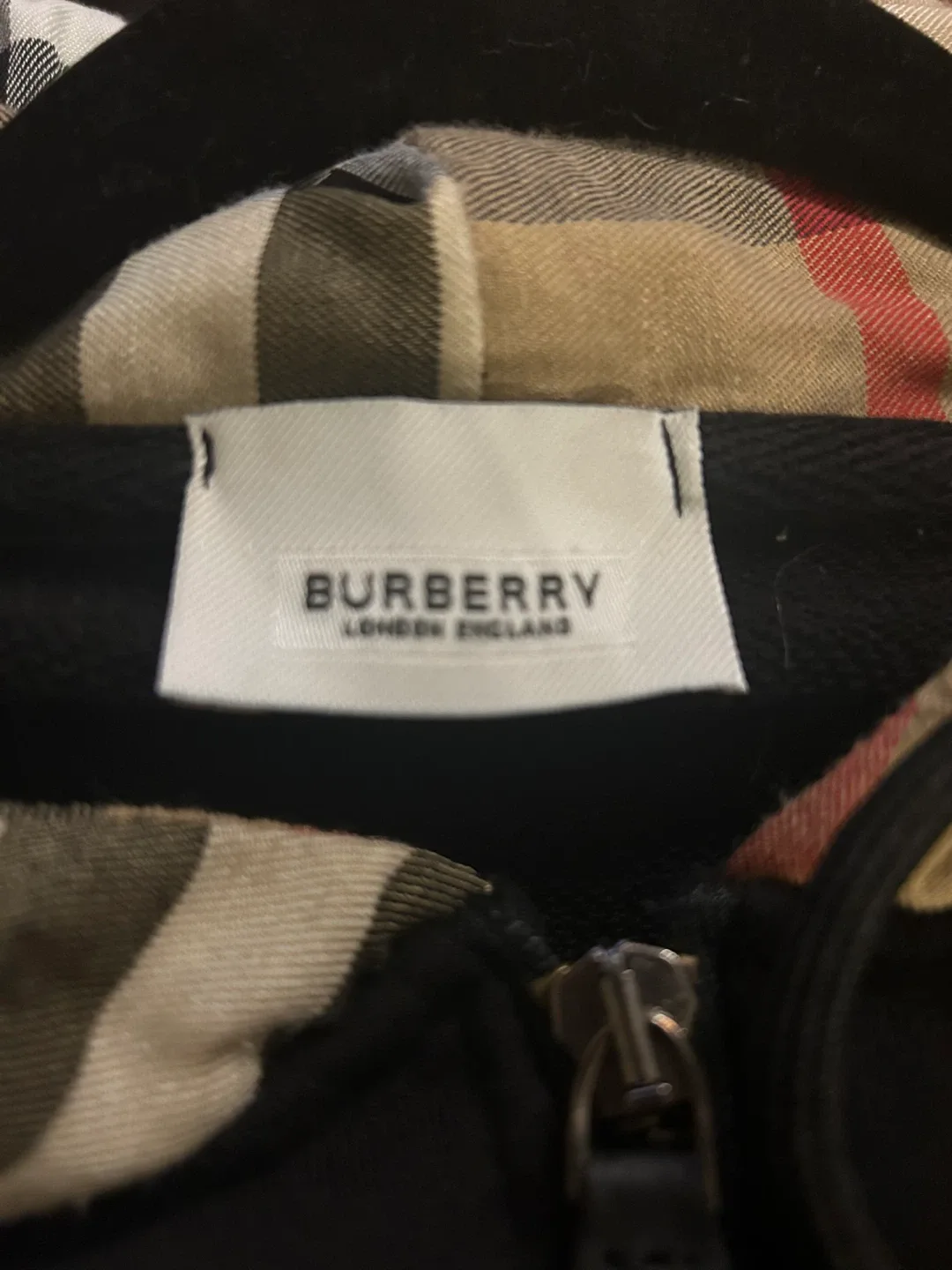Burberry check-pattern zip-up hoodie image indicator(4)