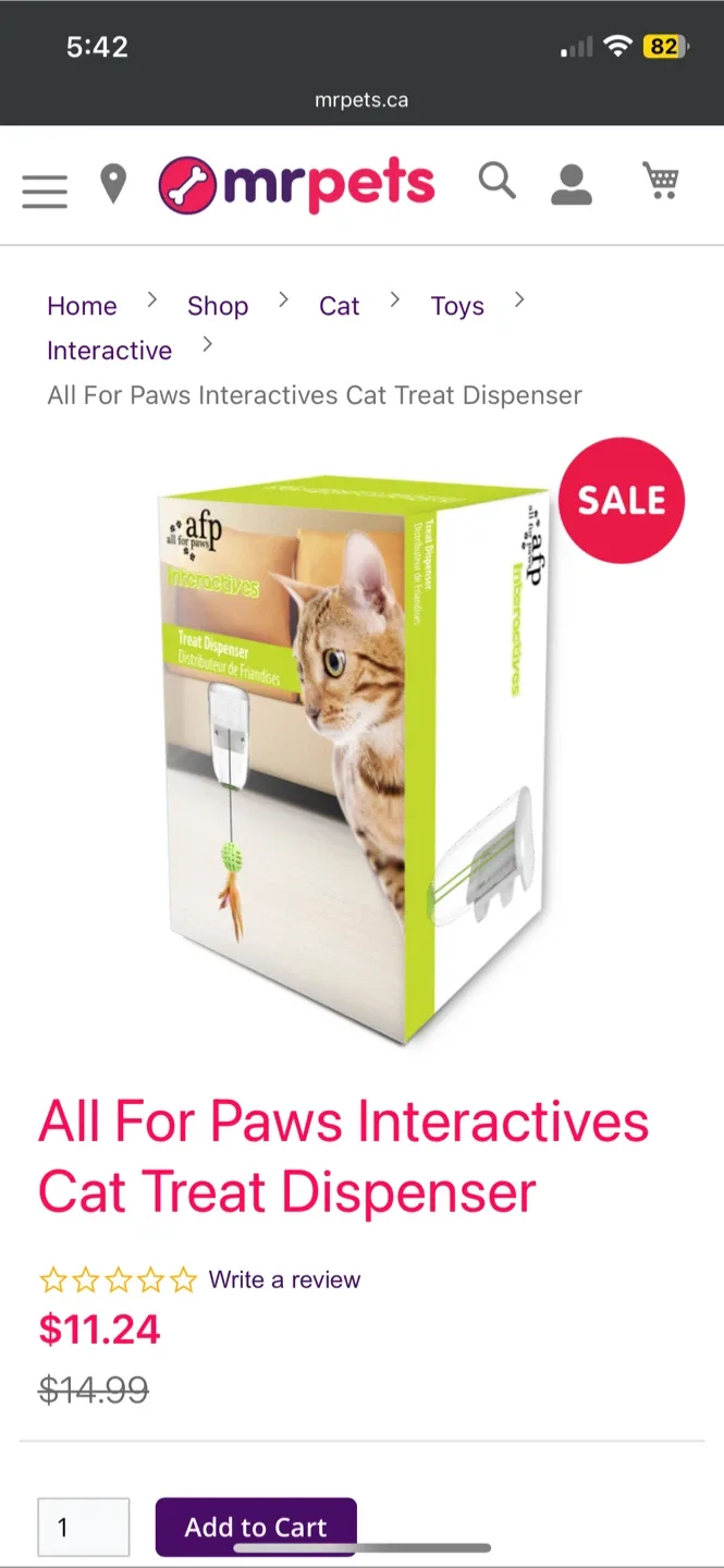 All For Paws Interactives Cat Treat Dispenser