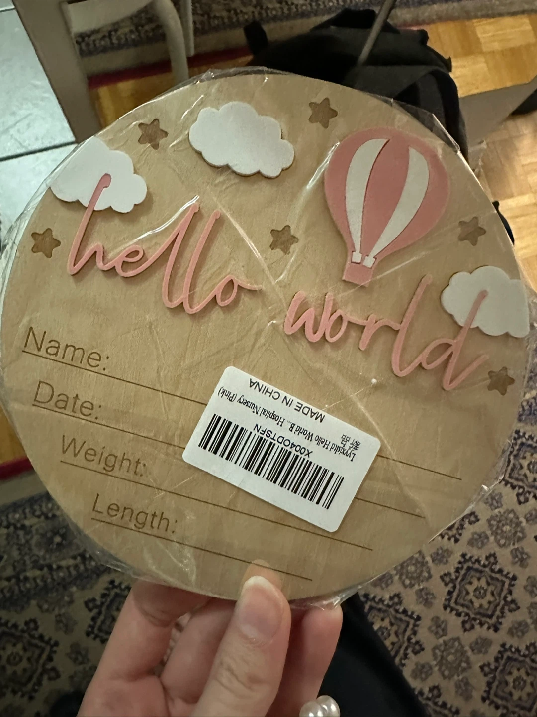 Hello World Baby Sign, 5.9 Inch Double-Sided sogn - photo 4