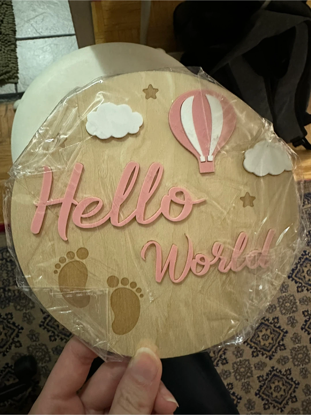 Hello World Baby Sign, 5.9 Inch Double-Sided sogn - photo 3