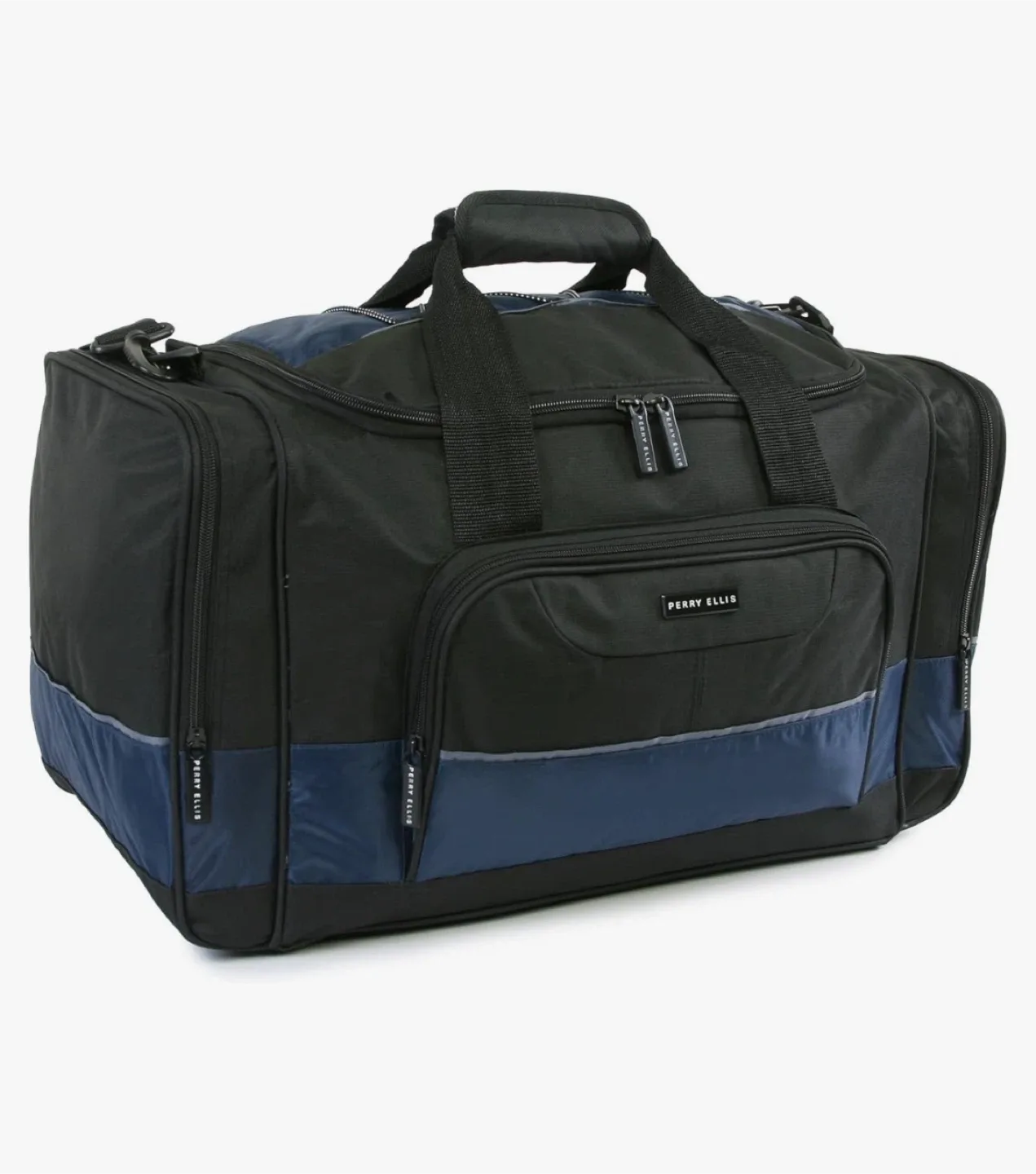 Perry Ellis Black & Blue Duffel Bag image indicator(4)