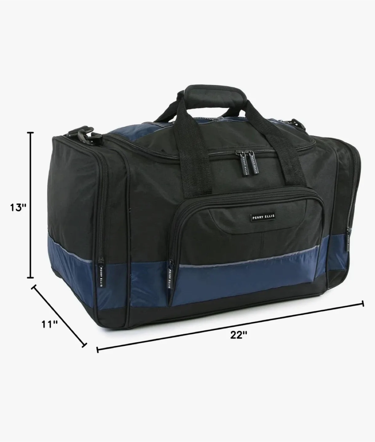 Perry Ellis Black & Blue Duffel Bag image indicator(6)