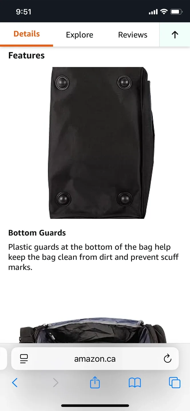 Perry Ellis Black & Blue Duffel Bag image indicator(9)