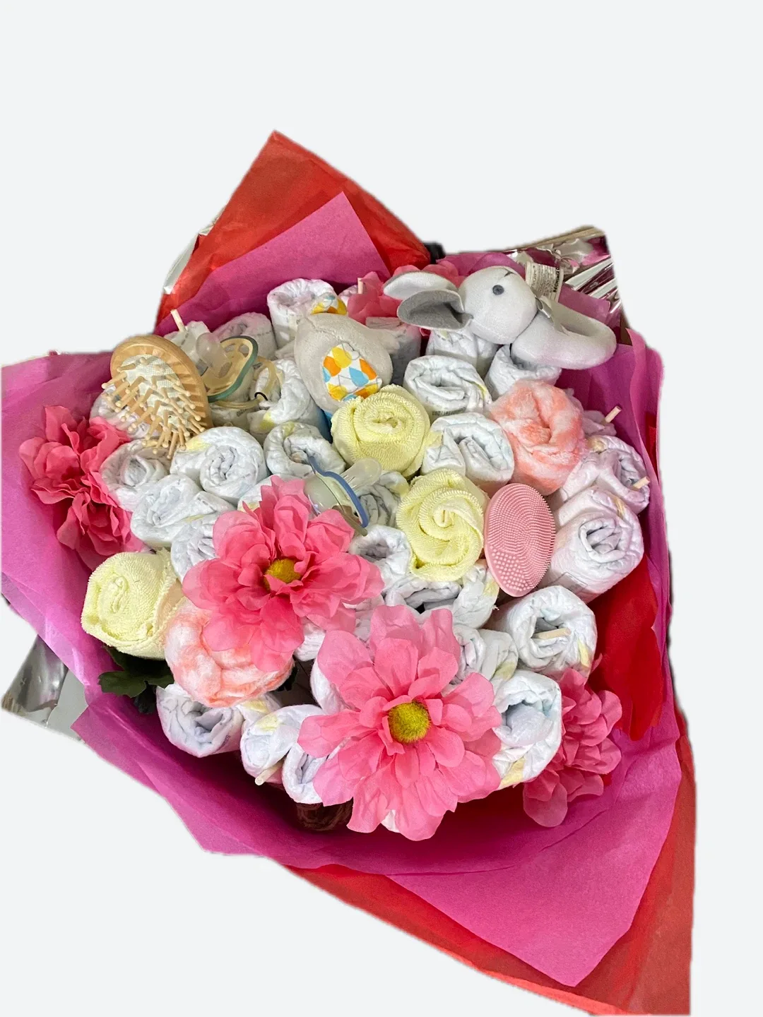 Diaper Bouquet with Plush Toys thumbnail