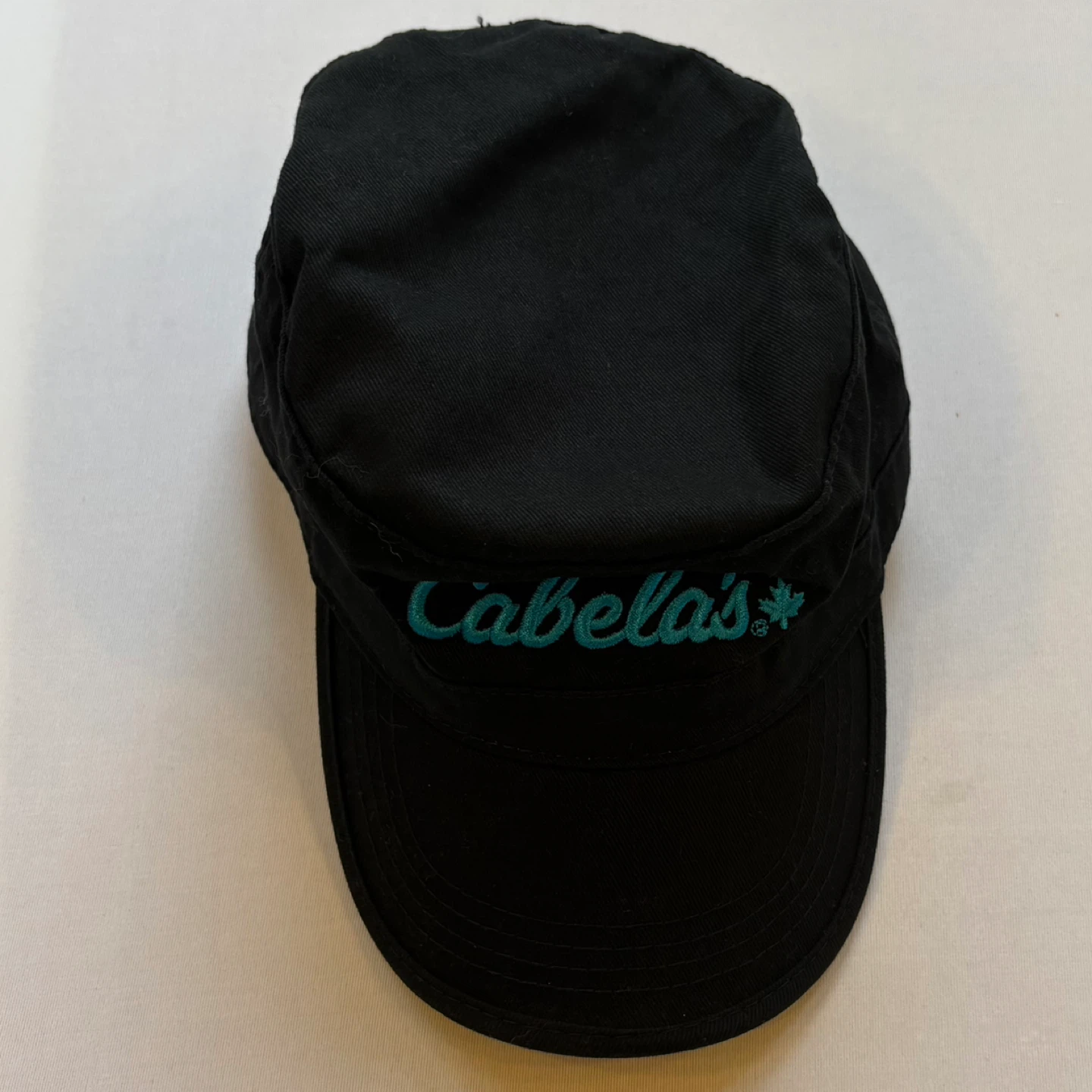 Cabelas Ladies Day Out Black Cadet Army Cap Teal Embroidery Hat - photo 2
