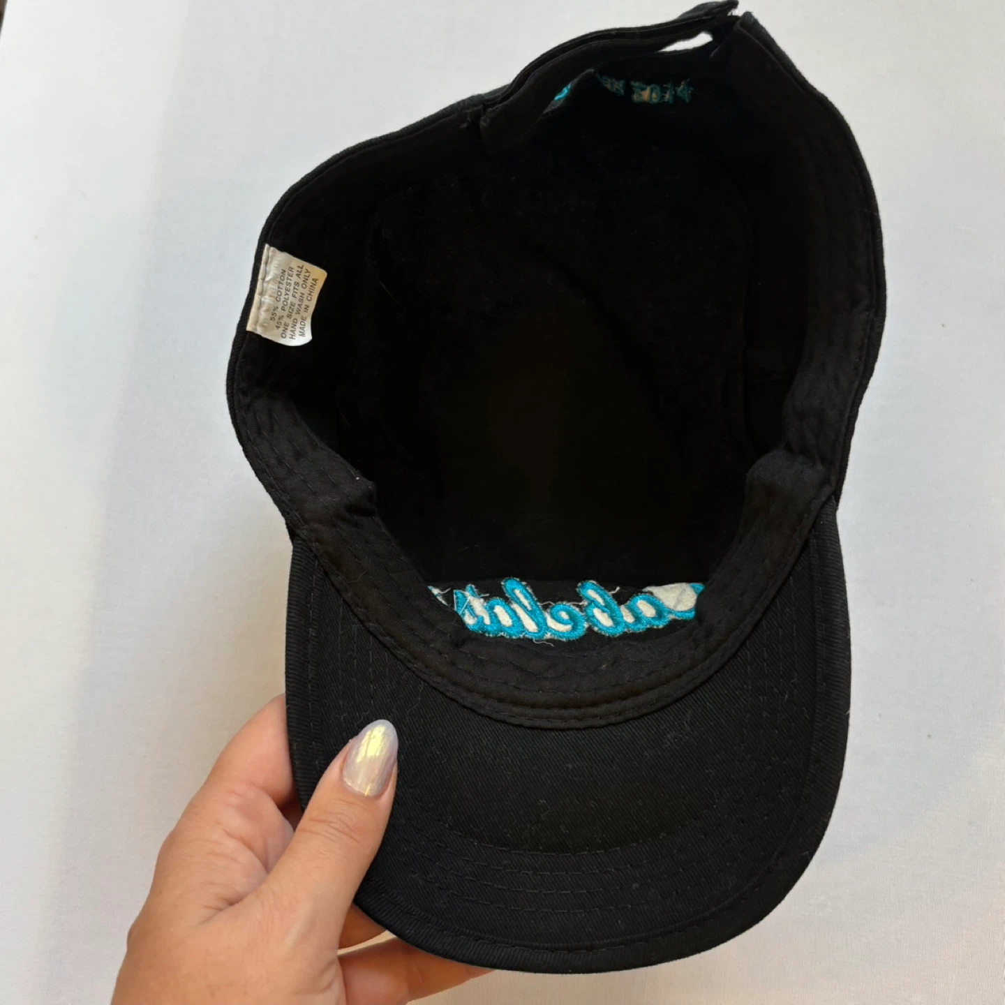 Cabelas Ladies Day Out Black Cadet Army Cap Teal Embroidery Hat - photo 5