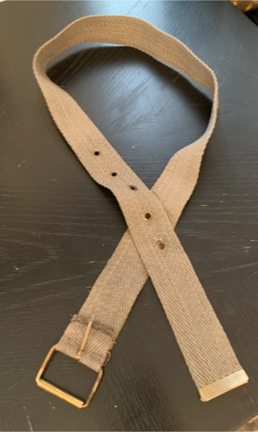 Green Canvas Belt with Metal Buckle