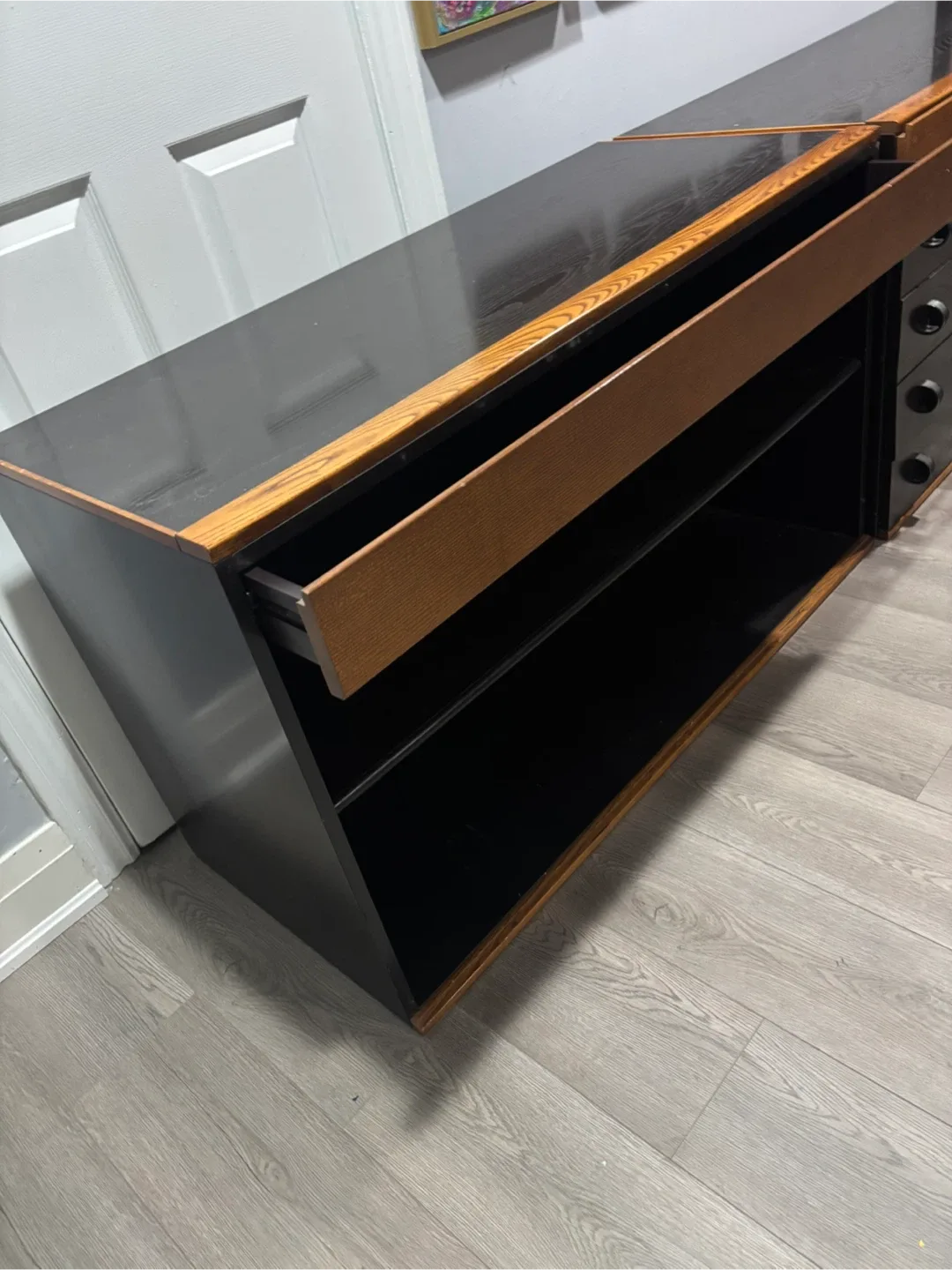 Black & Wood cabinet one draw image indicator(3)