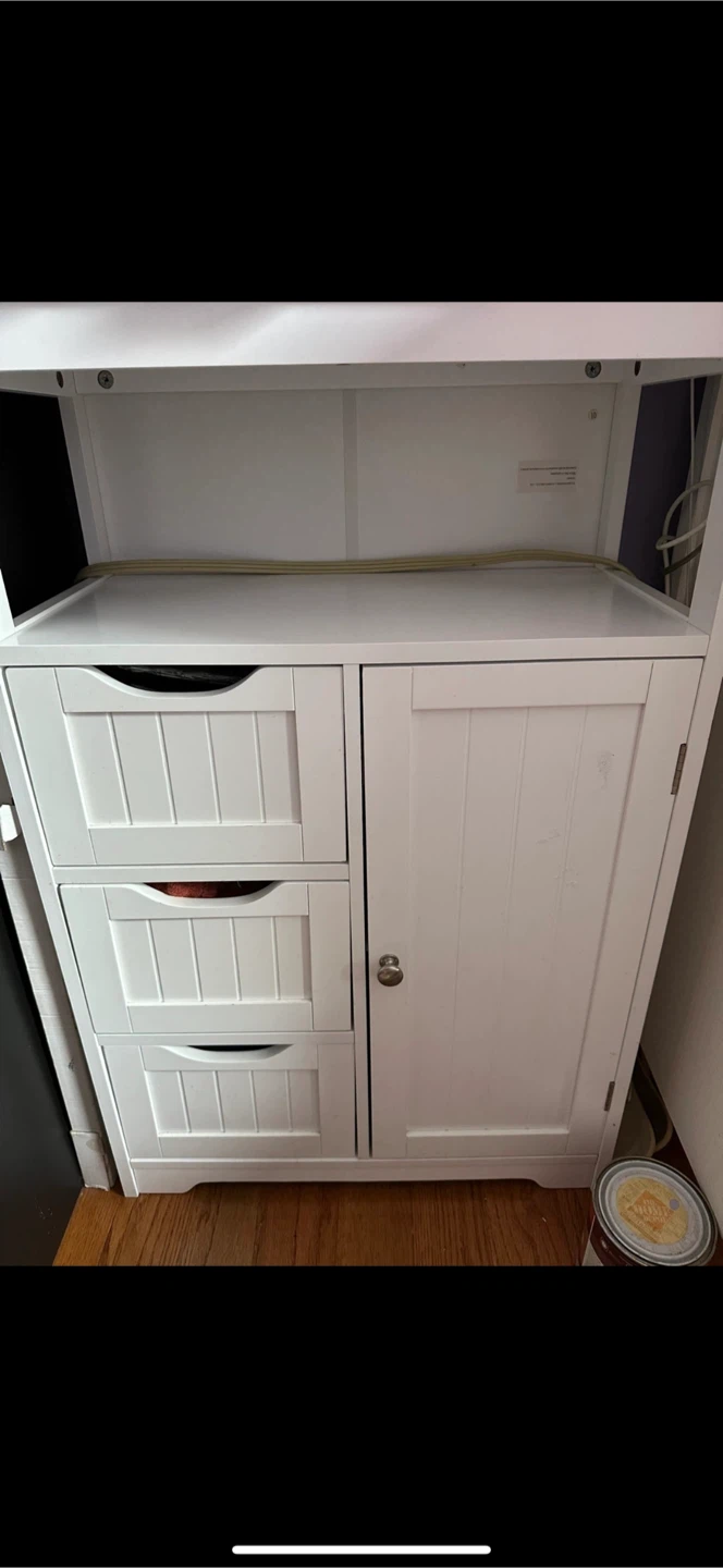 White Bathroom Storage Cabinet - photo 4
