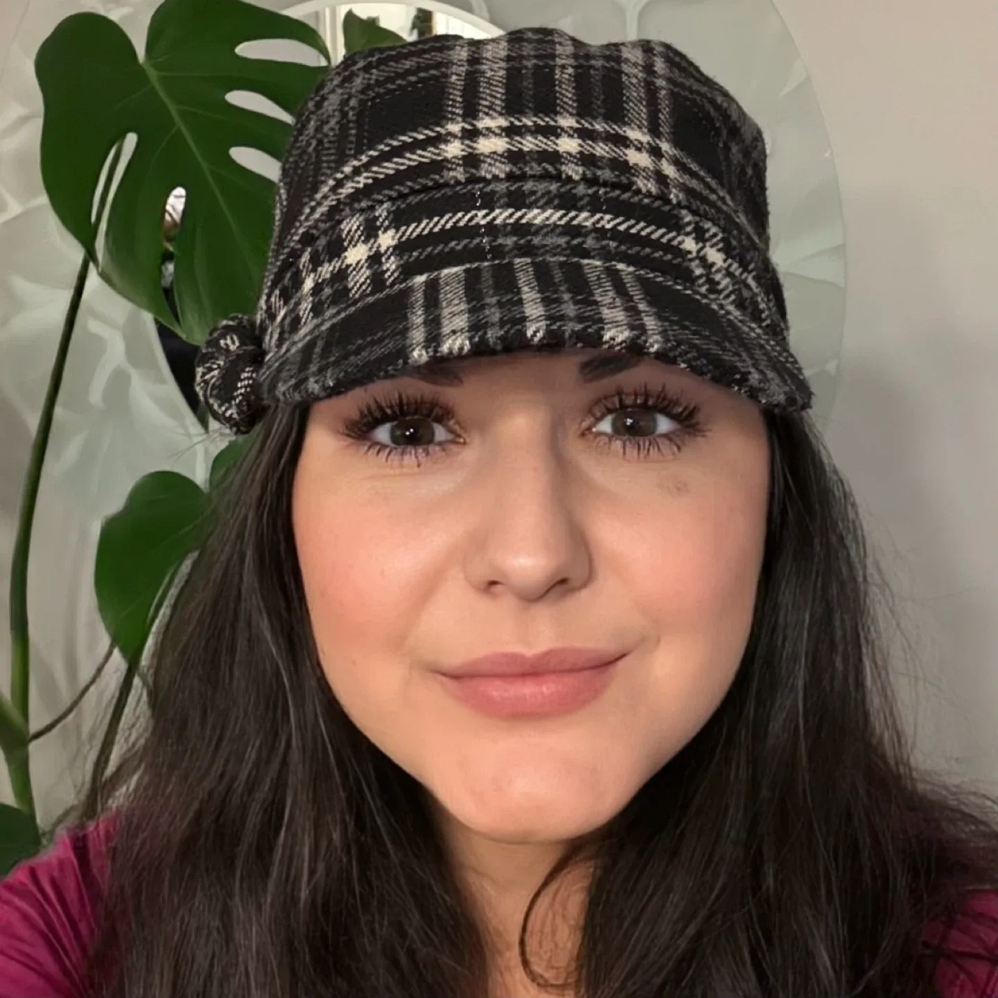 Plaid Newsboy Hat Bow Detail Cadet Fashion Cap Tartan Tweed